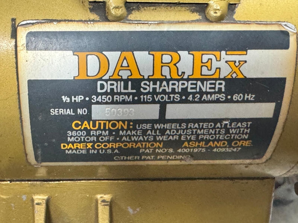 Darex Drill Bit Grinder Sharpener, 1/3 HP, 3450 RPM, 115 V