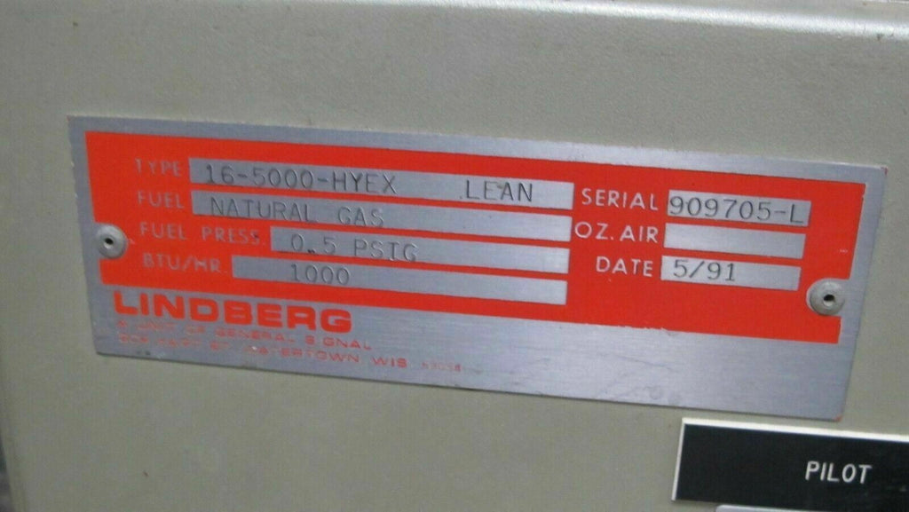 LINDBERG 16-5000 - HYEX Exothermic Gas Generator 5000 CFH Local Pickup