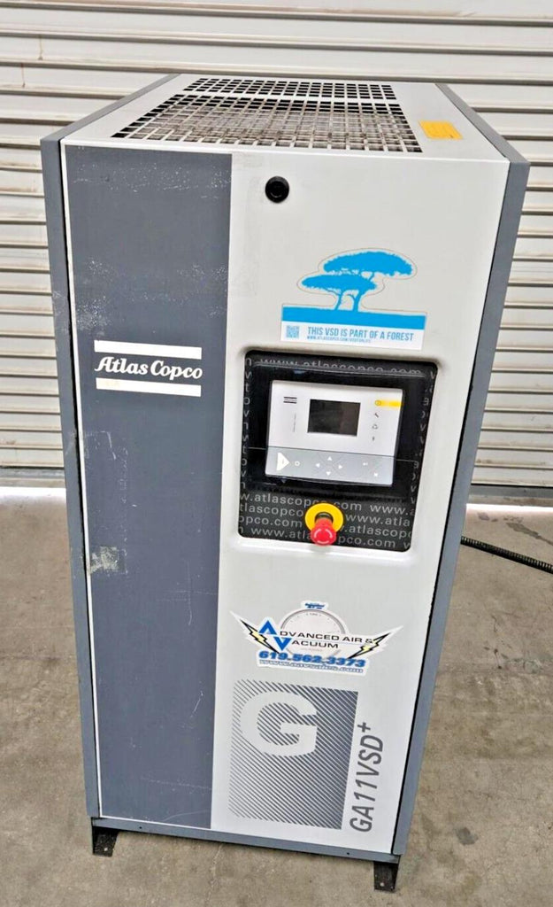 2015 Atlas Copco GA11VSD+ Rotary Screw Air Compressor 15HP With FX5 Dryer & Tank Local Pickup