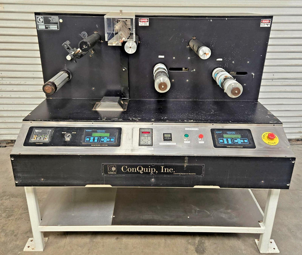 ConQuip Fabrication Striping Graphic Film Vinyl Slitter Rewinder Machine Winder