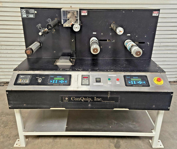 ConQuip Fabrication Striping Graphic Film Vinyl Slitter Rewinder Machine Winder