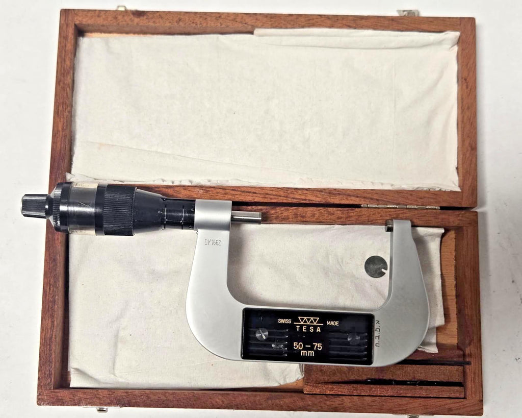 TESA Swiss Slant Line Disc Flange Metric Micrometer 50-75mm Machinist Tool Maker