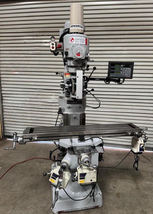 2016 Ganesh GMV-2F Bridgeport 9” x 50” Vertical Mill Milling Machine 3HP XYZ DRO Local Pickup