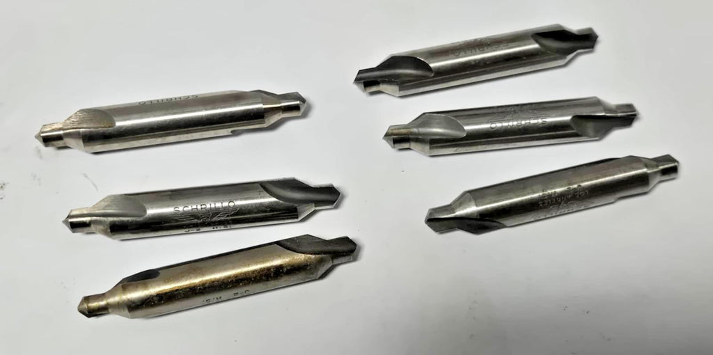 HSS Machinist Tool High Speed Steel Center Drills Lathe Schrillo USA Lot of 6