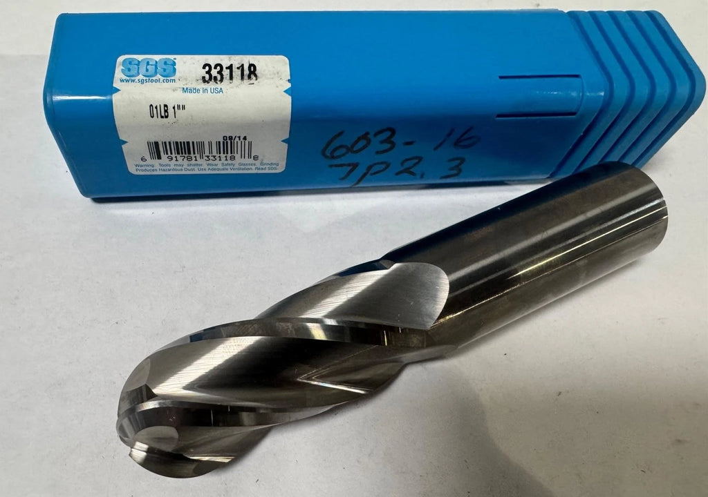 SGS 33118 Series 1LB 1" Ball Solid Carbide End Mill