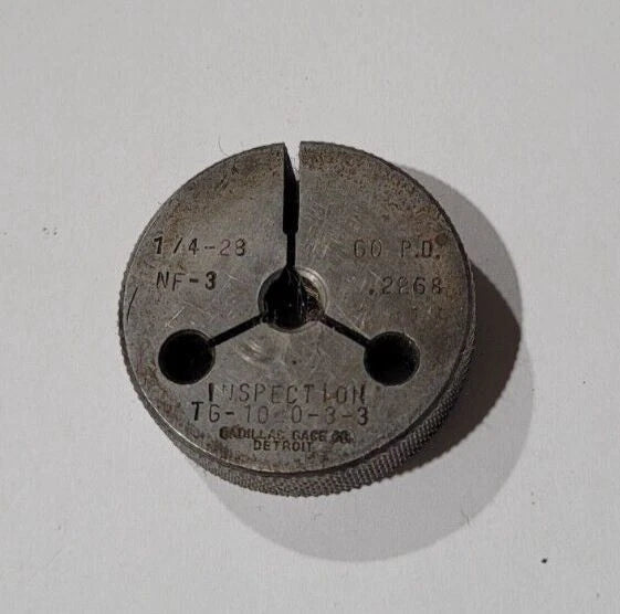 1/4-28 NF-3 GO Thread Ring Gage P.D. .2268