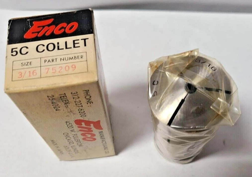 New ENCO 5C Lathe Mill Collet Size 3/16 CNC Chucker Free Shipp