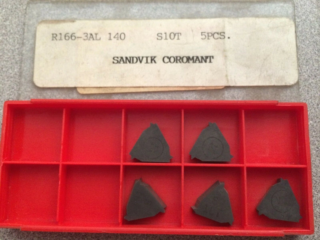 SANDVIK Coromant R166 3AL 140 S10T Threading Lathe Carbide Inserts 5Pcs New Tool