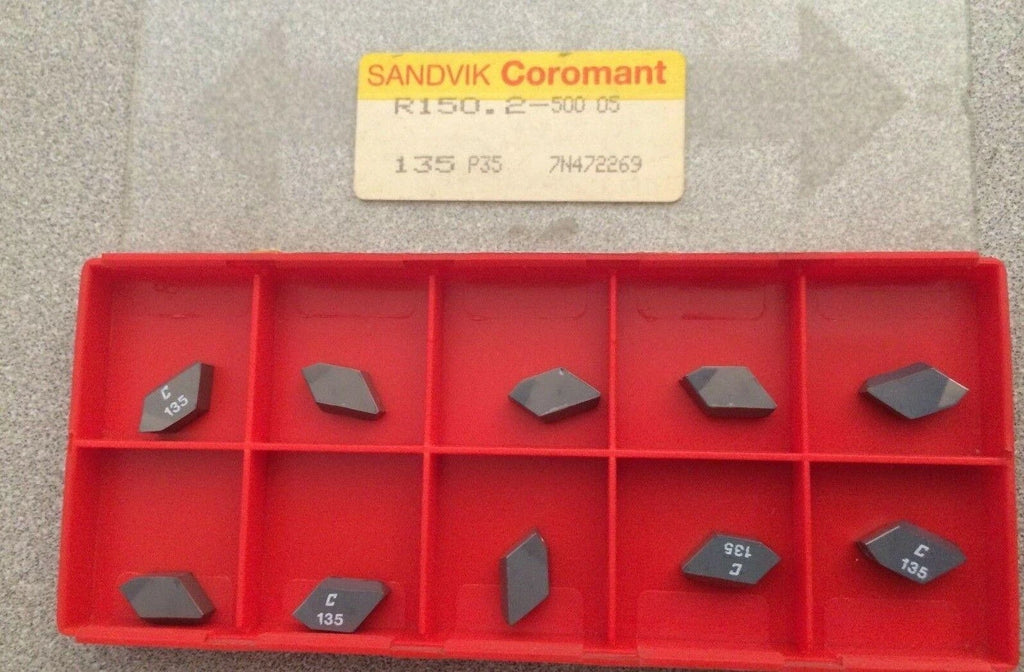 SANDVIK Coromant R150.2 500 05 135 P35 Grooving Lathe Carbide Inserts 10 Pcs New