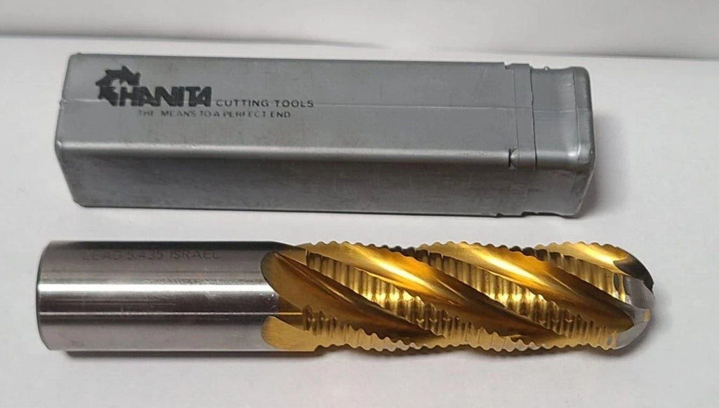 1" Hanita 5 Flutes Roughing Ball End Mill HSS 6238 1" x 1" x 3" M-42