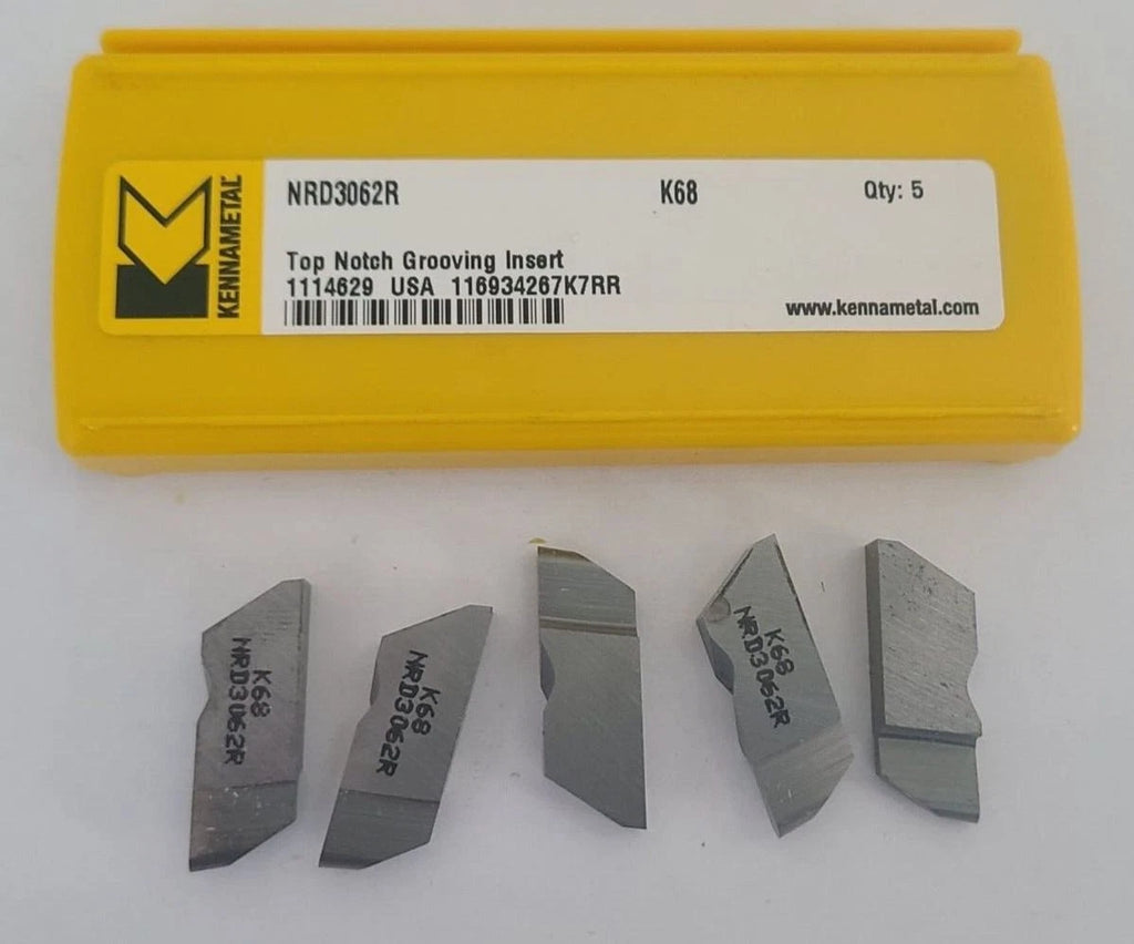 Kennametal NRD3062R K68 Grooving Carbide Inserts Lathe Top Notch USA New 5 pcs
