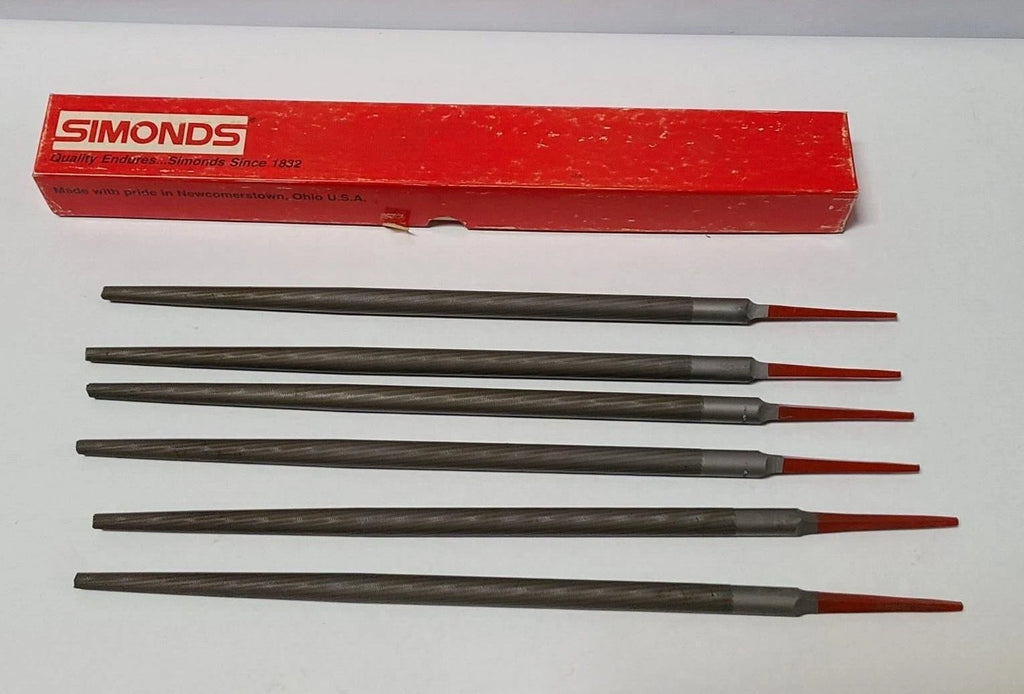 6 Pcs Simonds 12” Round Smooth File 73-403500 New USA