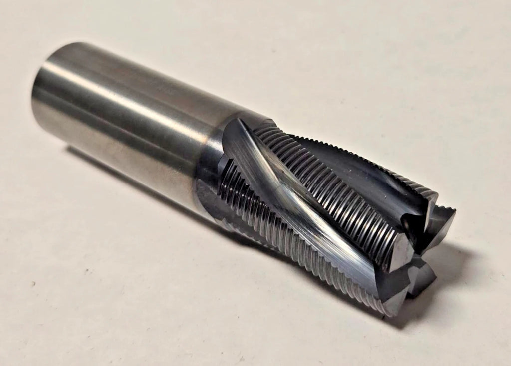 Solid Carbide Rougher End Mill 1" Shank 5 Flutes 4" Length