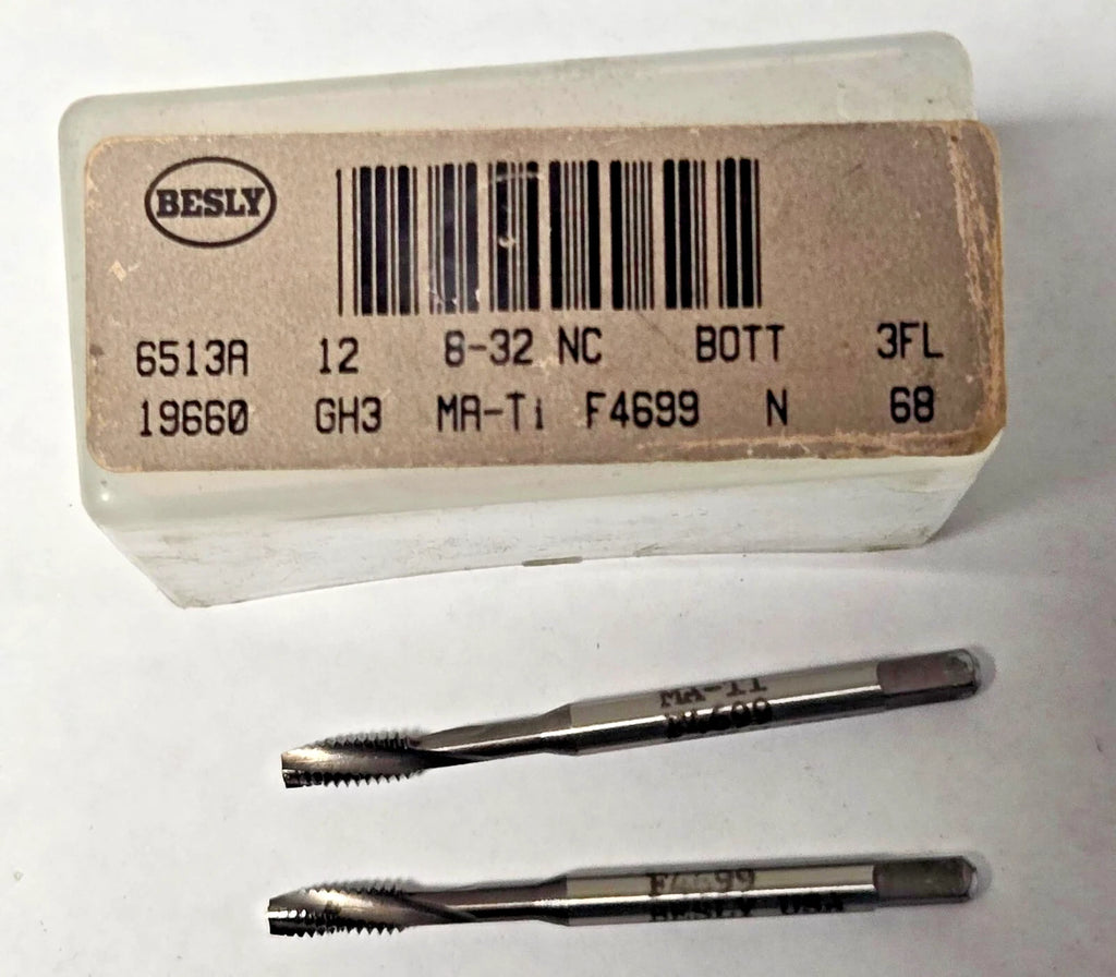 Lot of 2 Besly Tap 8 - 32 NC GH3 Bott 3 FL ma-ti Brand New USA Made