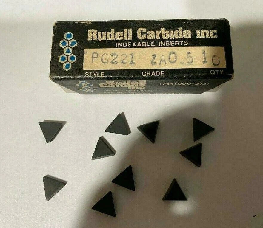 10 Pcs Rudell PG 221 Indexable Carbide Inserts Lathe Turning Mill