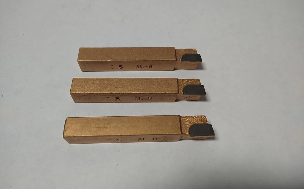 Brazed Tipped Carbide Machinist Lathe Tool Bit 1/2" C5 AL-8 Lot of 3