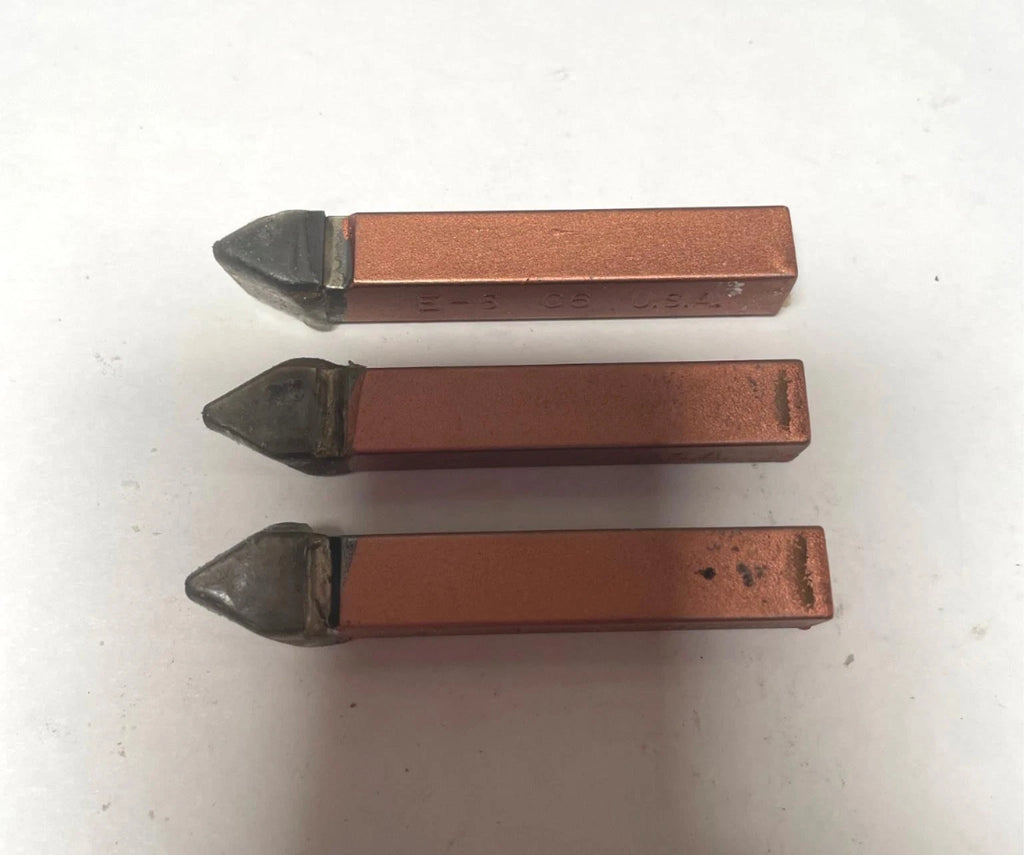 ACT Brazed Tipped Carbide Lathe Tool Bit 3/8" Shank E-6 C6 USA Made Lot of 3