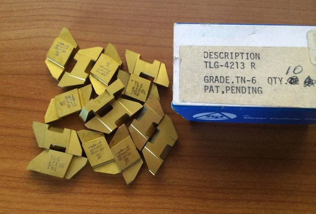 14 Pcs TGI USA Made TLG 4213 R TN-6 Lathe Grooving Carbide Inserts Tools Gold