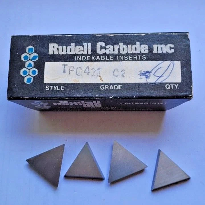 4 Pcs Rudell Carbide TPG 431 C2 Lathe Carbide Inserts New Made In USA