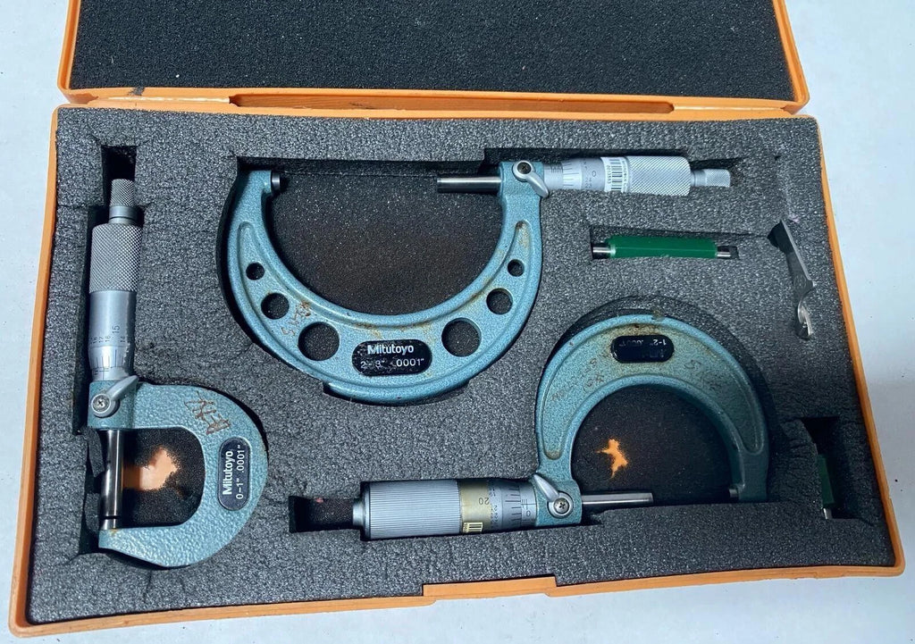 Mitutoyo Set 103-260 103-217 0.0001" Graduation Micrometer Japan 0-1" 1-2" 2-3"