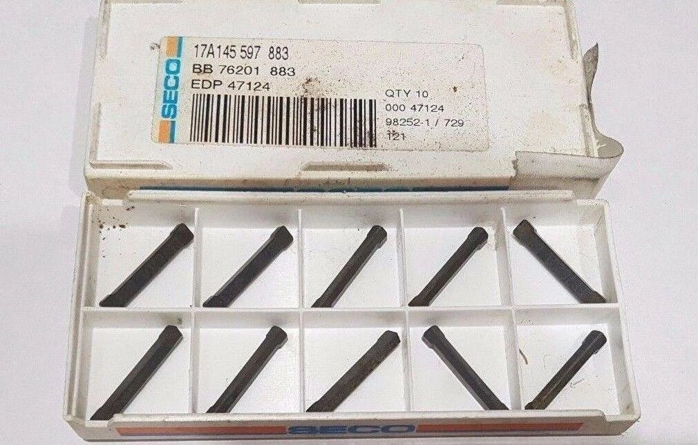 10 Pcs Seco 17A145 597 883 BB 76201 47124 Grooving Lathe Carbide Inserts Tools