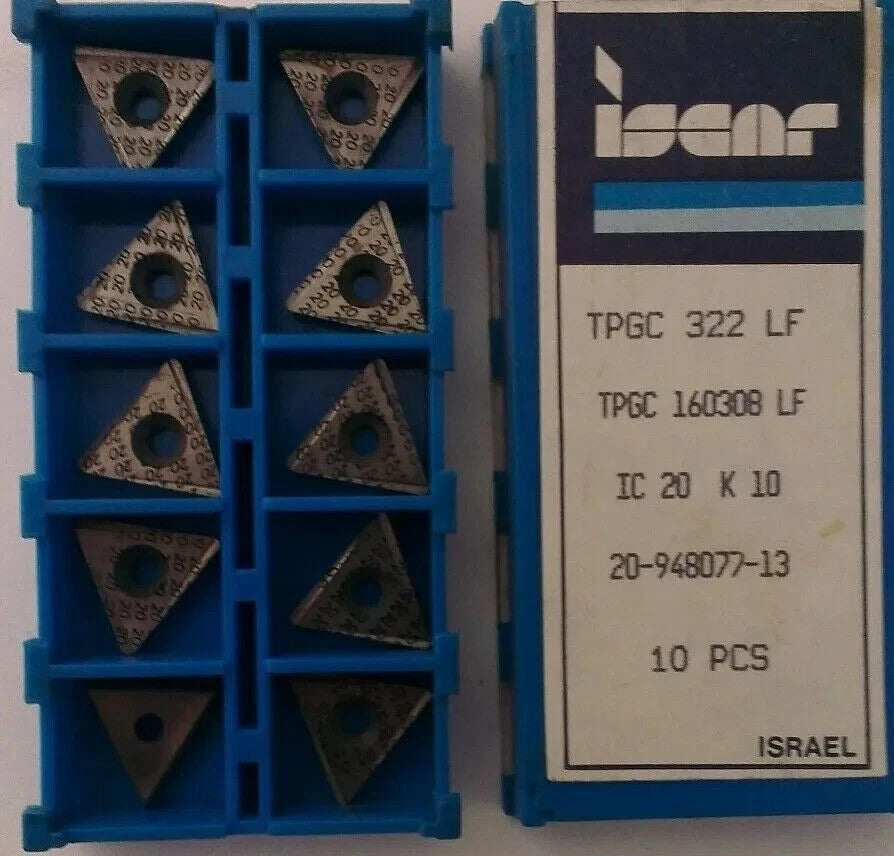 10 Pcs Iscar TPGC 322 LF IC 20 K 10 Carbide Inserts Lathe Mill Turning New Tools