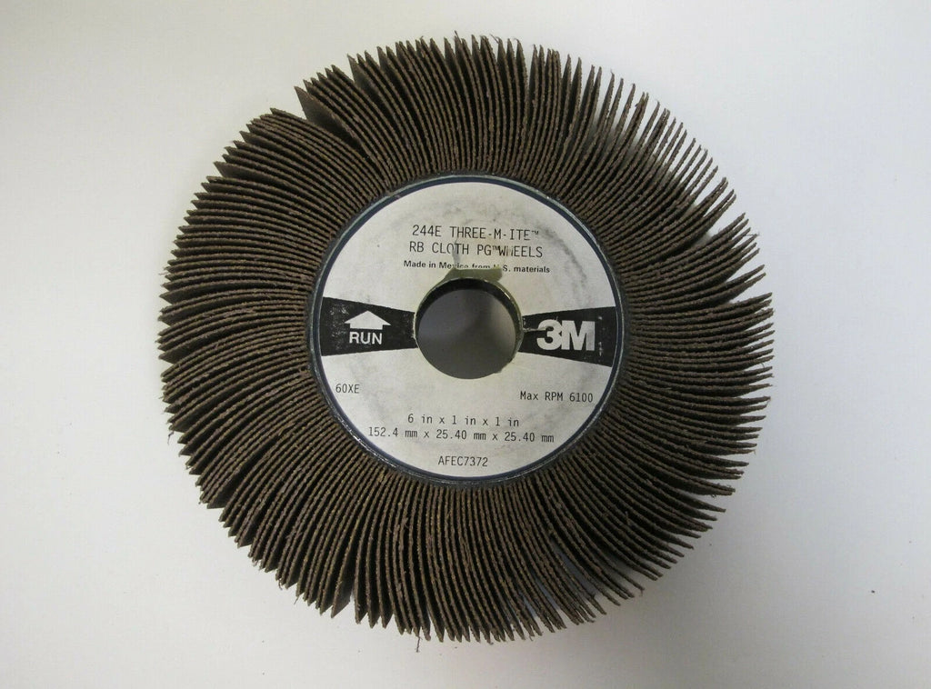 3M Brand New RB Cloth PG 60XE Wheels 244E 6 x 1 x 1 Max RPM 6100
