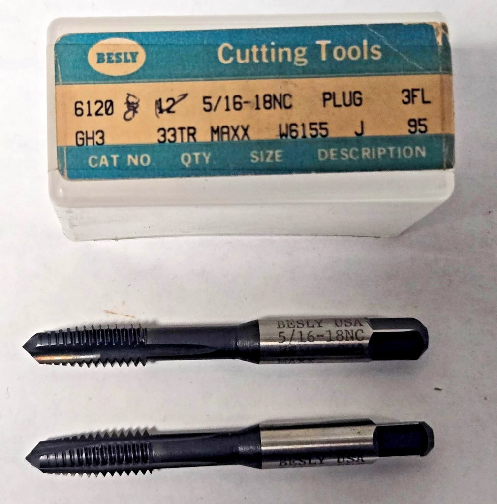 Lot of 2 Besly Tap 5/16 - 18 NC GH3 Plug 3 FL Brand New USA Made