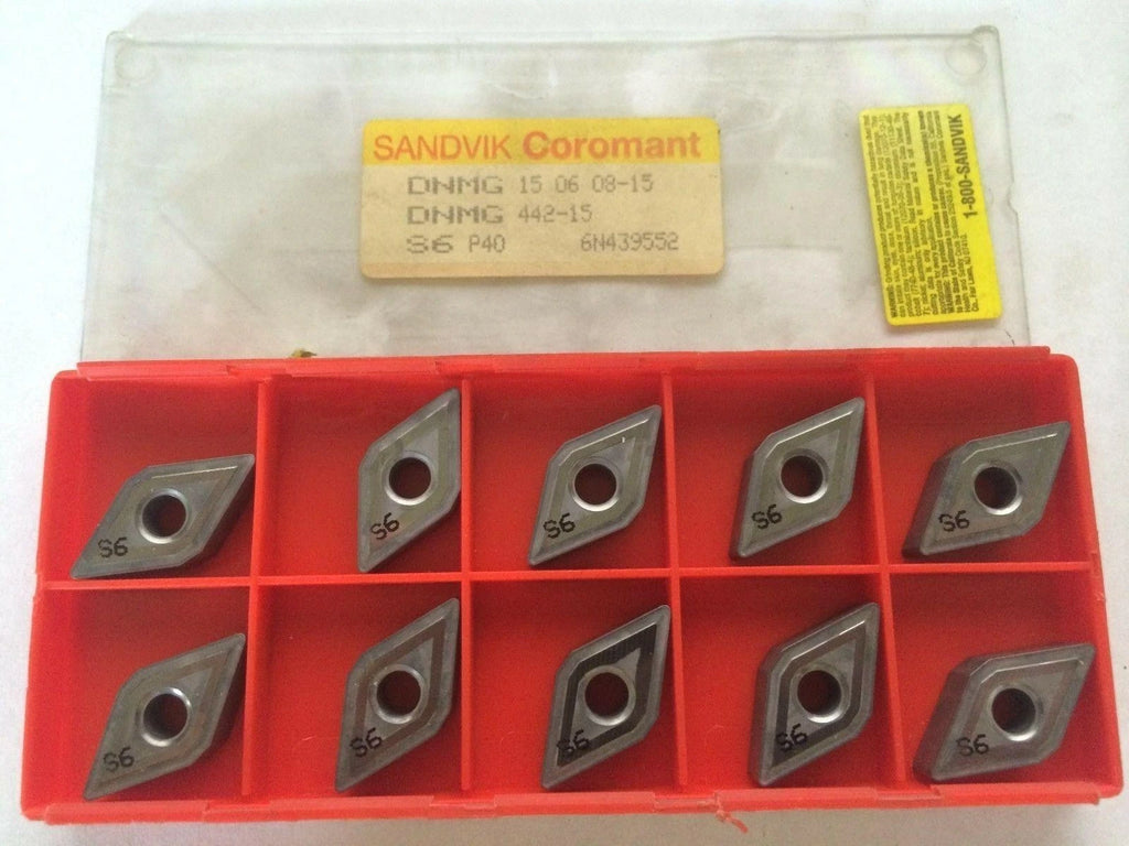 SANDVIK Coromant DNMG 442-15 15 06 08-15 S6 P40 Lathe Carbide Inserts 10 Pcs New