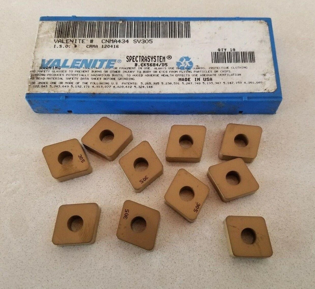 10 Pcs Valenite CNMA 434 SV 305 Lathe Carbide Inserts Tools New