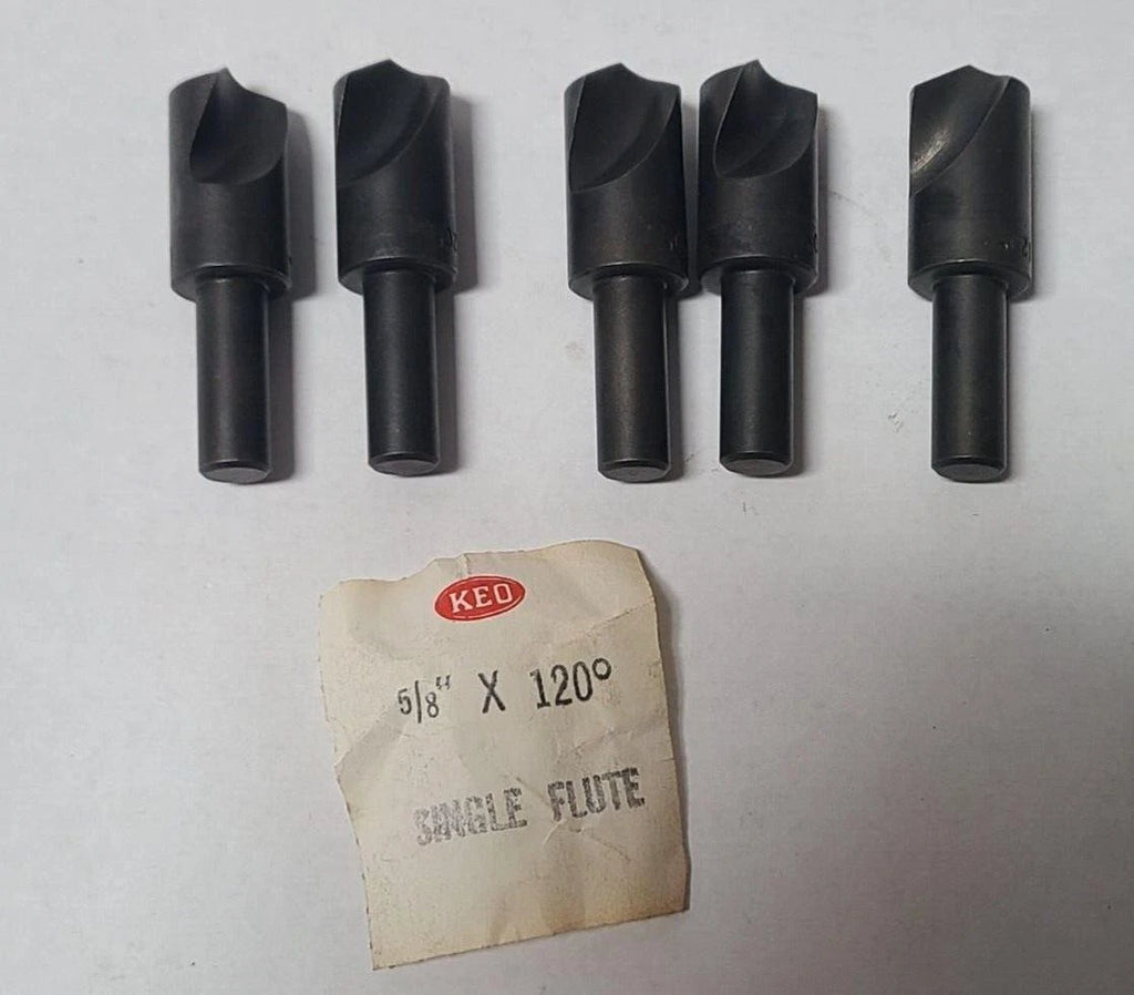 5 Pcs KEO 5/8 x 120 Deg Single Flute HSS High Speed Steel Countersink New