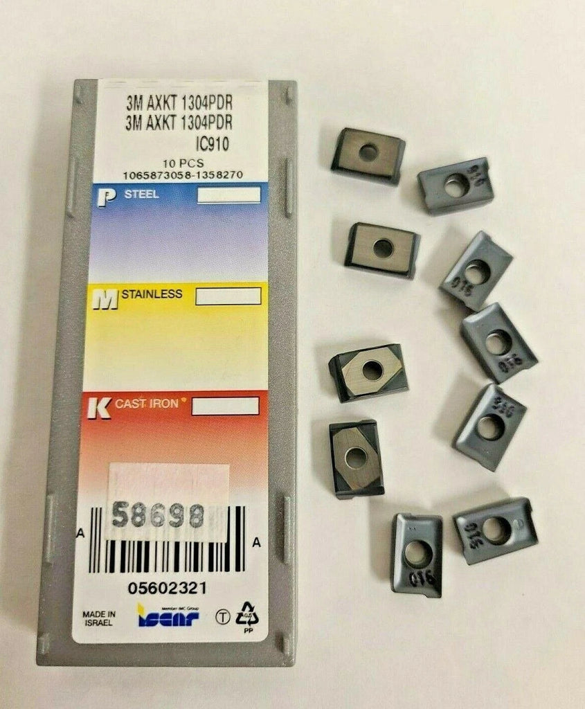 ISCAR AXKT 1304 PDR IC 910 3M Carbide Inserts 10 Pcs New Lathe Milling Mill