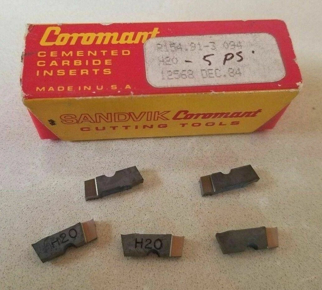SANDVIK Coromant R154.91-3 094 H2O 12568 DEC.34 Lathe Mill Carbide Inserts 5 Pcs