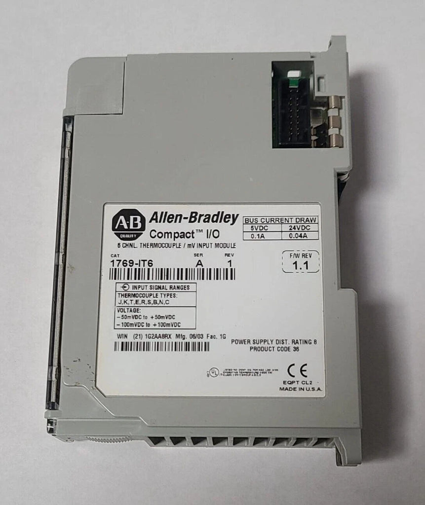 Allen Bradley 1769-IT6 SER A Rev 1 FW 1.1 Compact I/O 6-Ch Thermocouple/mV Input