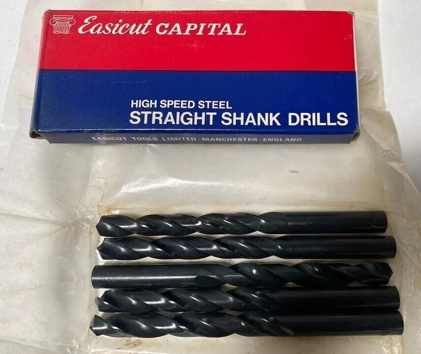 Lot of 5 Easicut Straight Shank Twist Drill 11.10mm HSS High Speed Steel England