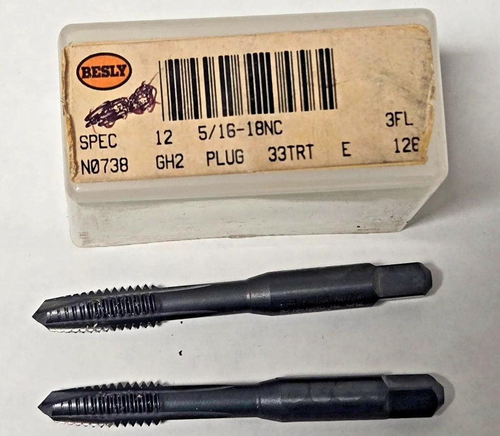 Lot of 2 Besly Tap 5/16 - 18 NC GH2 Plug 3 FL 33TRT Brand New USA Made