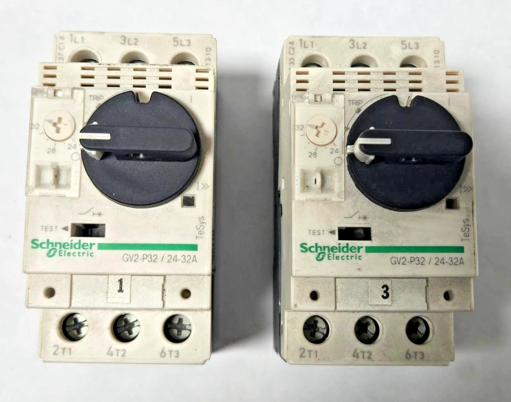 Lot of 2 SCHNEIDER ELECTRIC TELEMECANIQUE GV2P32 MOTOR CIRCUIT BREAKER