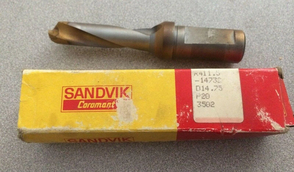 SANDVIK COROMANT R411.5 14732 D14.75 Drill Carbide Cylindrical Shank New P20