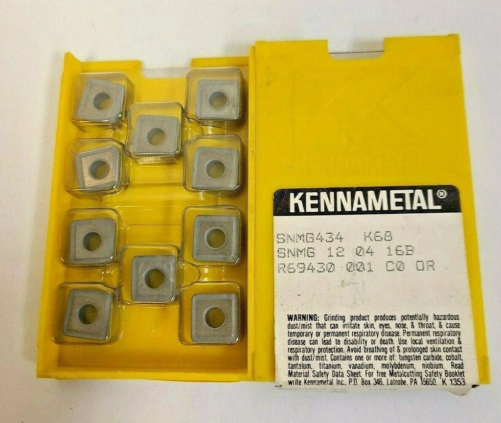 10 Pcs Kennametal SNMG 434 K68 12 04 16B Lathe Carbide Inserts Cutting Tools New