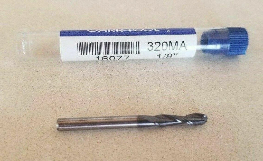 GARR Tool 320MA 1/8" End Mill Carbide EDP # 16077 2 FL Ball End New