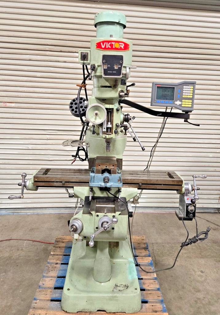 Victor Bridgeport Vertical Mill Milling Machine 3 HP DRO 9x42 DRO