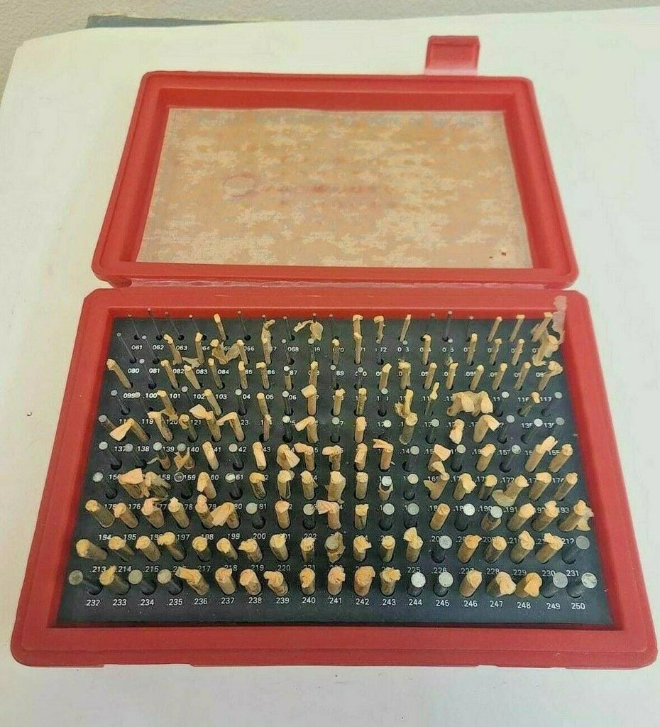 MHC Plug and Pin Gage Set M1 Minus Gauges Metal 190 Pcs 0.61-0.250'' Steel