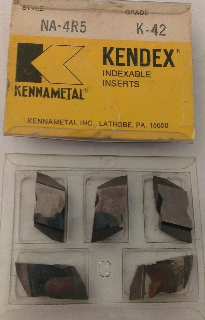 KENNAMETAL KENDEX NA-4R5 K-42 Lathe Carbide Indexable Inserts 5 Pcs Grooving New