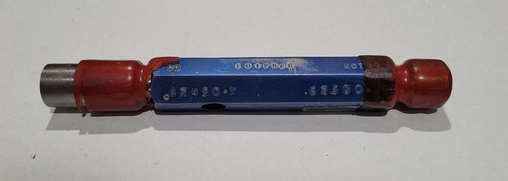 GO & NO GO Pin Plug Gage GO P.D. .62450 -x & NOGO PD .62500 -x E012566