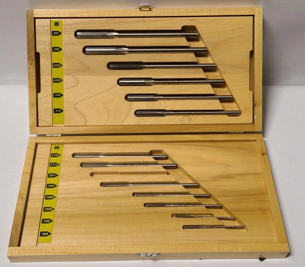 HSS 14 Pcs L&I Winooski Reamer Set Wooden Box USA .124 to .501