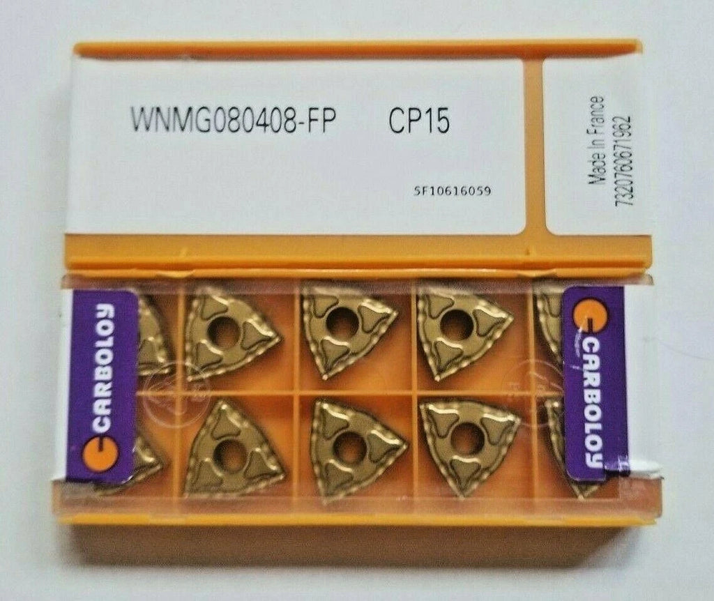 10 Pcs CARBOLOY WNMG 080408-FP CP15 Carbide Inserts Lathe Tools New Gold
