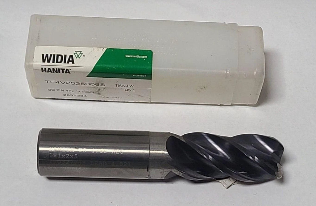 Hanita Carbide End Mill 4 Flutes 1" Shank x 1 x 2 x 5 Sharpen IS 4V65 K20