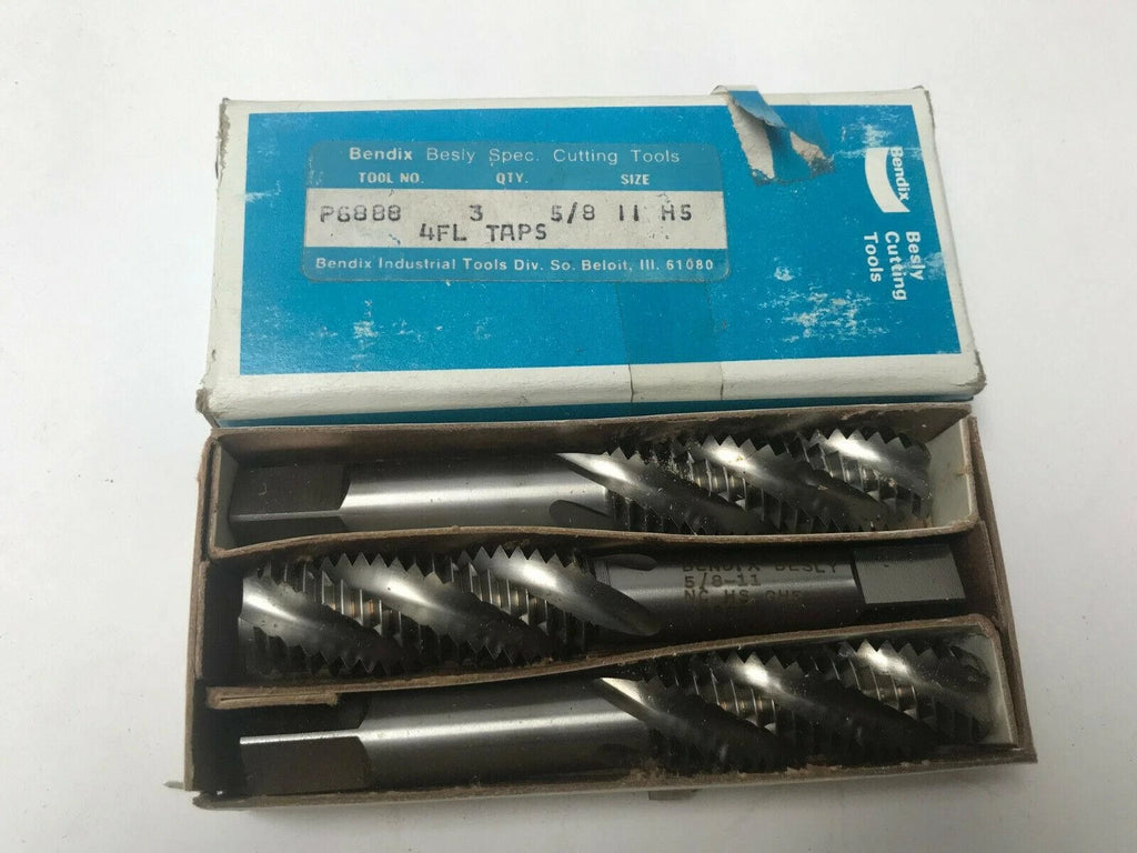 Lot of 3 Bendix Besly Tap 5/8 - 11 NC 4 Flute H5 Brand New Made In USA