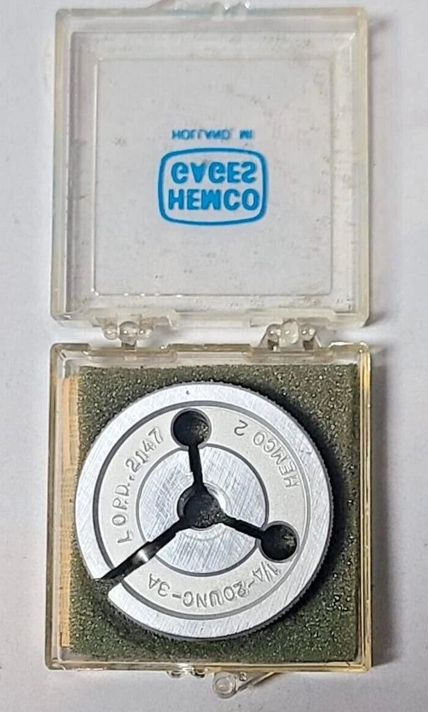 1/4 20 UNC 3A Hemco THREAD RING GAGE GO NO P.D .2147