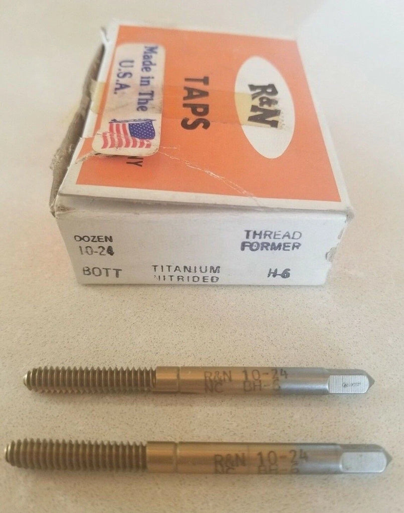 2 Pcs Reiff Nestor R&N Bottom ThreadFormer HSS Tap 10-24 H6 Titanium Nitrided